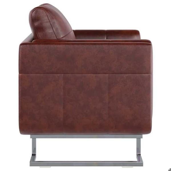 Stol - Cube Maison Exclusive - Krom ben - Brun kunstlæder - 1 plads brun
