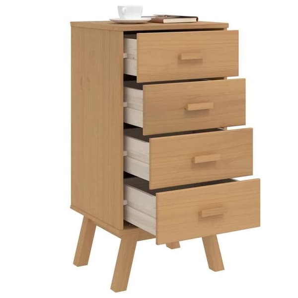 Maison Exclusive - Natbord OLDEN brun solid fyrretræ kastanj
