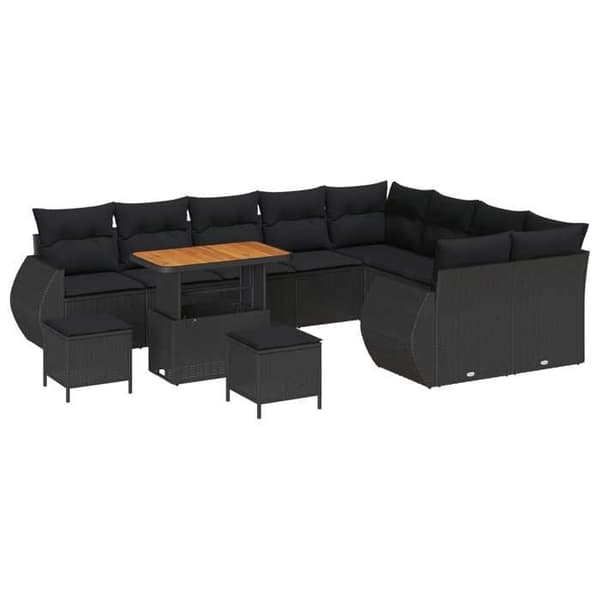 Maison Exclusive - 12 hengen puutarhakalustesarja 12 pc Musta