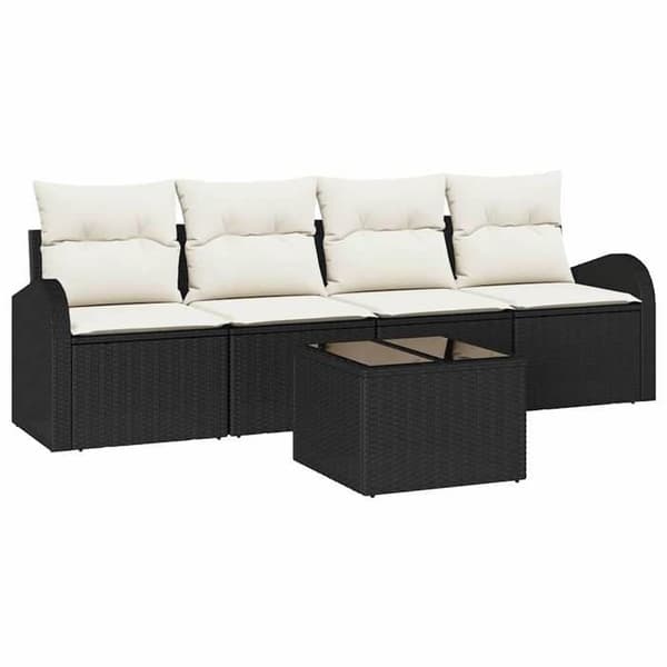 Maison Exclusive - Musta puutarhakalustesarja 55 x 55 x 37 cm polyrottinkia