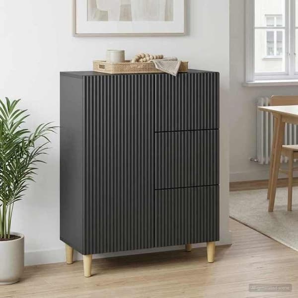 Maison Exclusive - Buffet med skuffe Sort 66 x 34,5 x 90 cm Ingeniørtræ