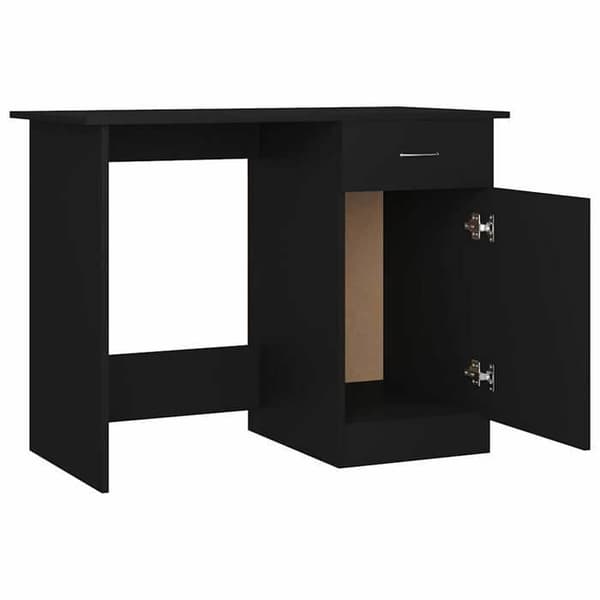 Maison Exclusive - Bureau Noir 100x50x76 cm Ingeniørtræ
