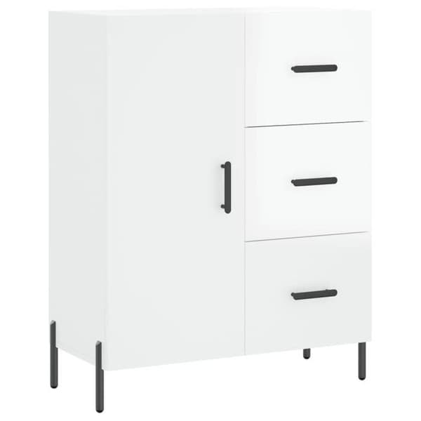 Maison Exclusive - Hvid glans buffet 69,5x34x90 cm Ingeniørtræ Vit