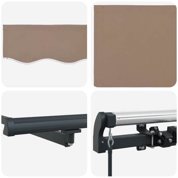 Fällbar markis - EXKLUSIV HEM - 450×300 cm - Tyg & aluminium - Solcell LED - Manuell mekanism Mol