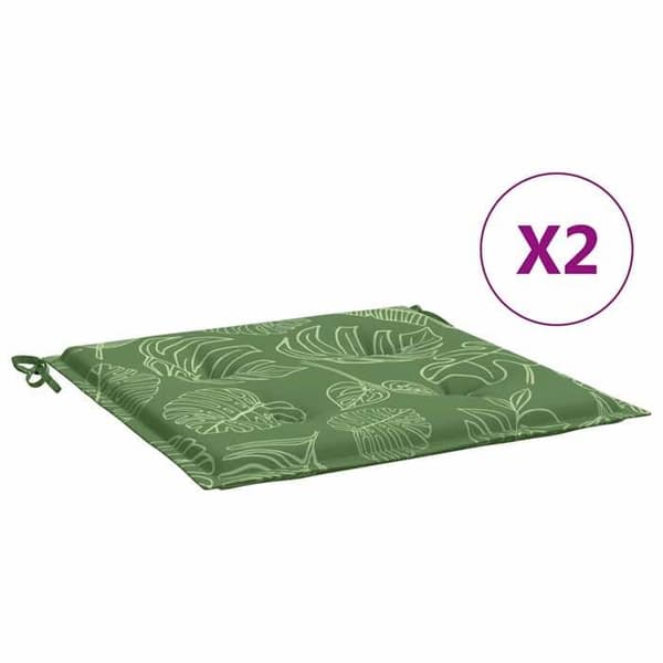 Maison Exclusive - Stolsdynor set om 2 med bladmönster 50x50x3 cm tyg