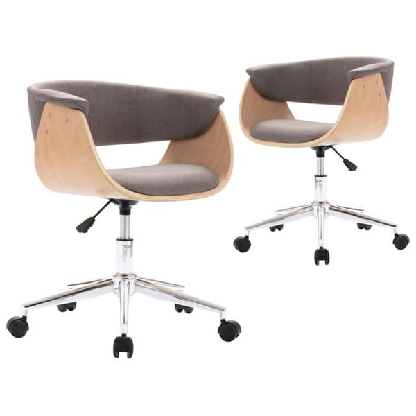 Maison Exclusive - Snurrande matstolar set om 2 taupe tyg