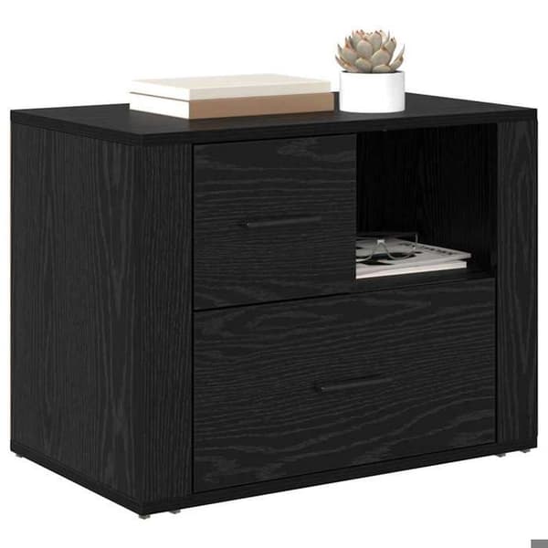 Maison Exclusive - Natbord Sort eg 35 x 60 x 50 cm Ingeniørtræ