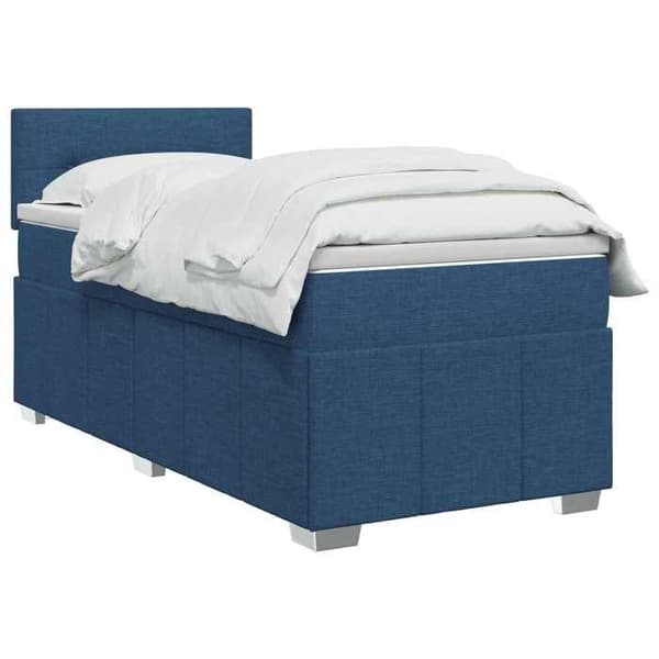 Maison Exclusive - Boxspring-sänky sinisellä patjalla 100 x 200 cm Kangas