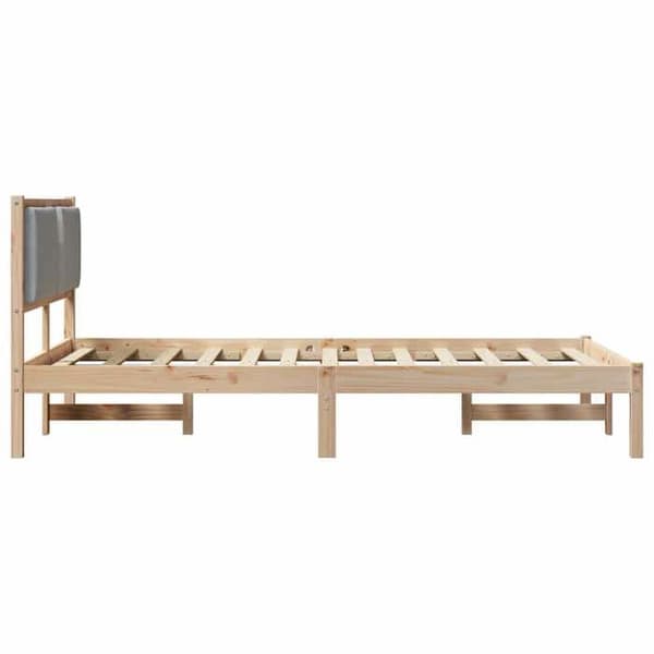 Maison Exclusive - Sängram Ljusgrå 120 x 190 cm Massivt trä