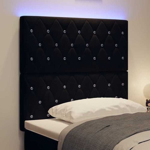 Maison Exclusive - LED-hovedgærde med sorte LED-strips 100 cm i fløjl Svart