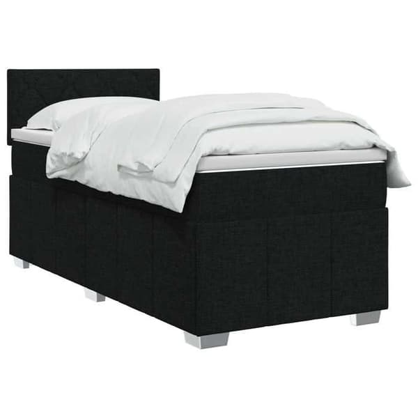 Maison Exclusive - Boxspring-sänky mustalla patjalla 90 x 190 cm Kangas