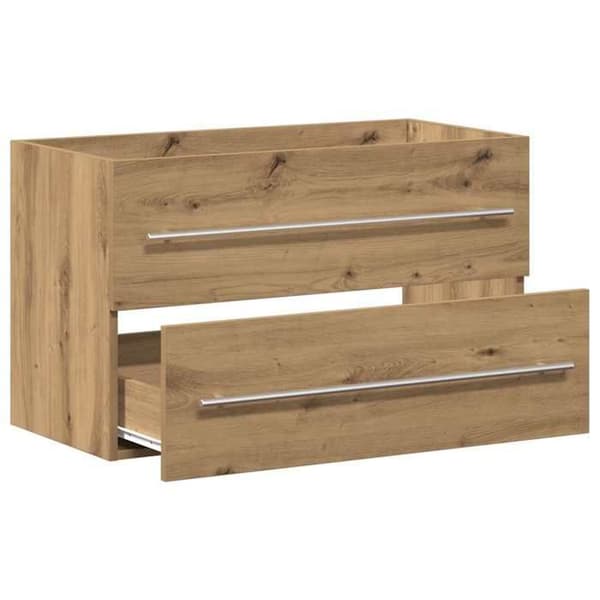 Maison Exclusive - Badeværelses underskabs møbel i massivt egetræ 80 x 38,5 x 48 cm ingeniørtræ