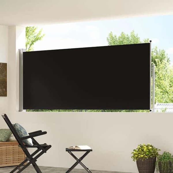 Maison Exclusive - Fällbart sidotak 117x314 cm Svart