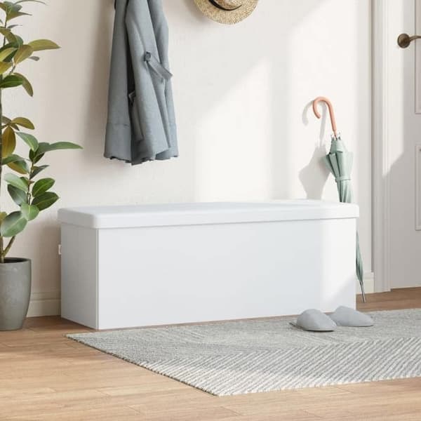 Maison Exclusive - Fällbar förvaringsbänk vit PVC