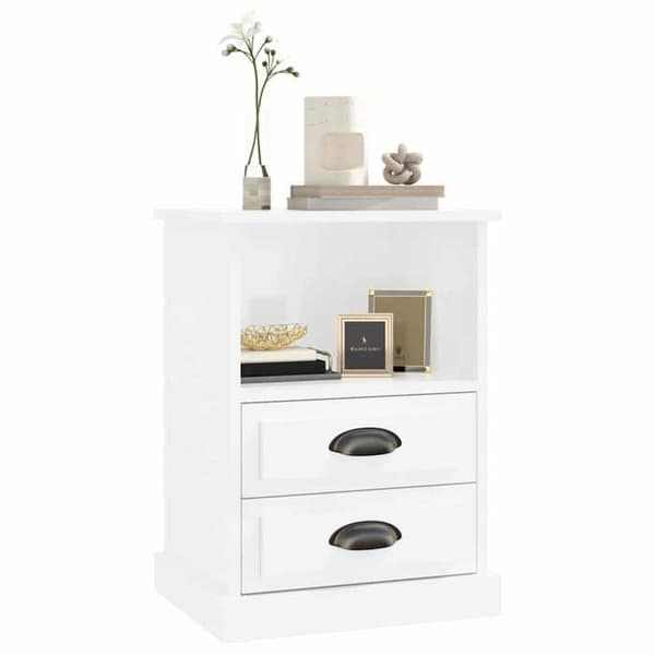 Maison Exclusive - Sängbord 2 st vit glans 43x36x60 cm lysande vit