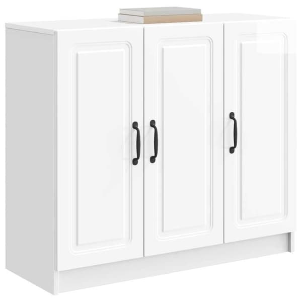 Maison Exclusive - Buffé Vit glänsande 89 x 34,5 x 77 cm Ingenjörsträ Strålande vit