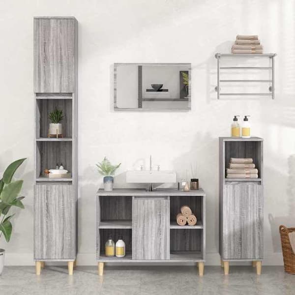 Maison Exclusive - Diskbänk möbel sonoma grå 80x33x60 cm ingenjörsträ