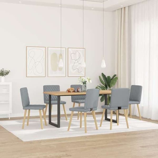 Maison Exclusive - Matstolar set om 6 ljusgrå tyg