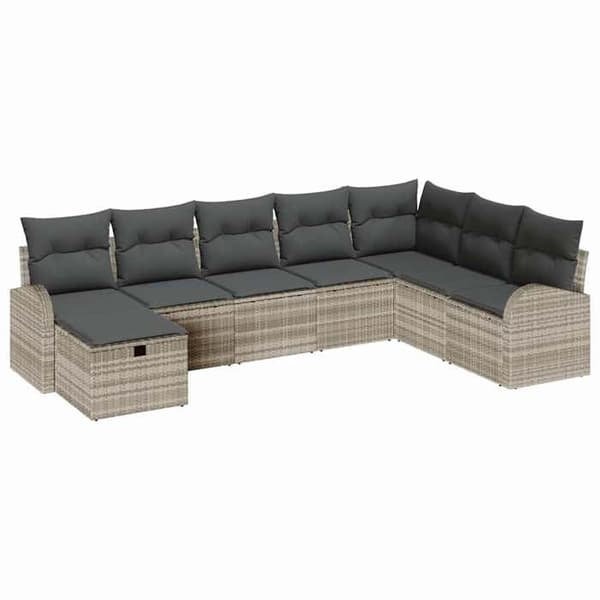 Maison Exclusive - 8-delt have-sofa sæt i lys grå polyrotin Ljusgrått