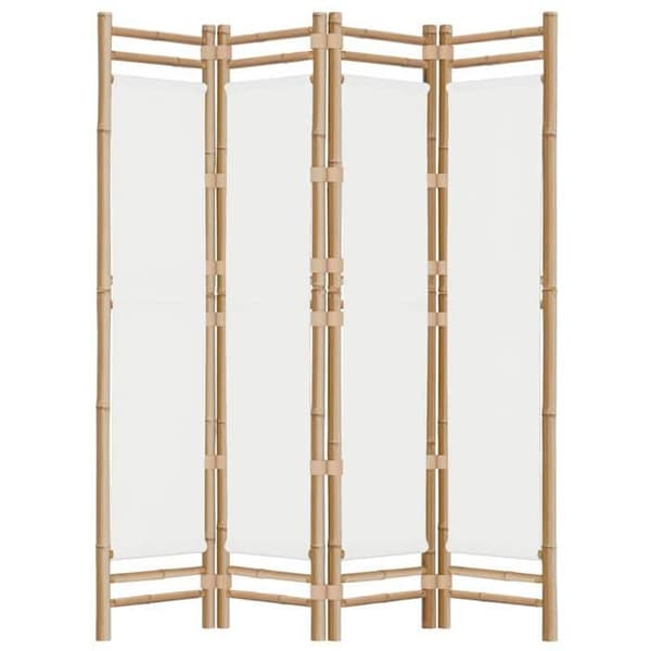 Maison Exclusive - Foldbar skillevæg 4 paneler 160 cm Bambus og lærred
