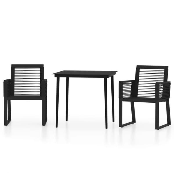 Maison Exclusive - Have spisebordssæt 3 dele Sort