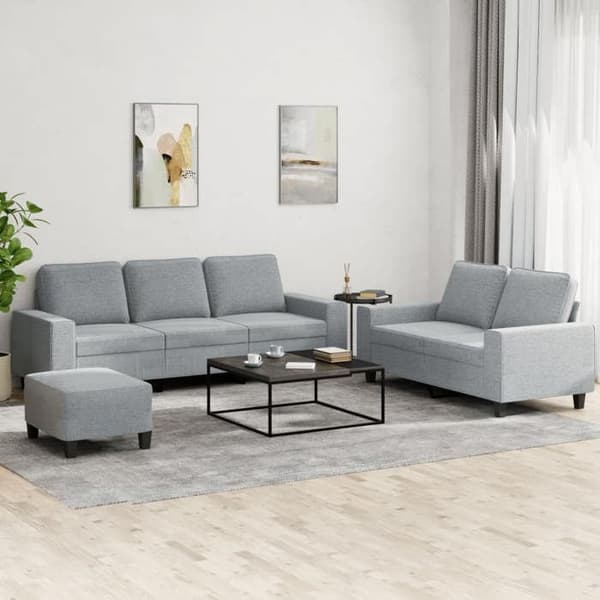 Maison Exclusive - Sæt af 3 sofaer lys grå stof