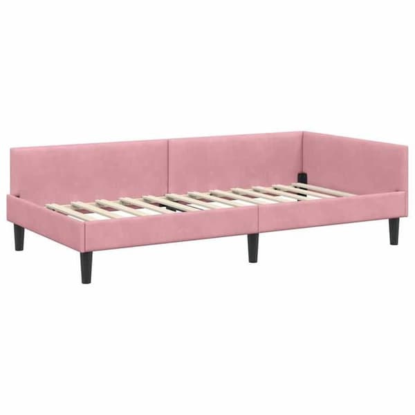 Maison Exclusive - Hörnsängram Rosa 90 cm x 200 cm Sammet