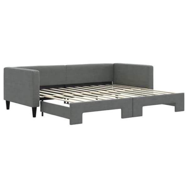Maison Exclusive - Päivävuode, jossa on alavuode ilman patjaa, tummanharmaa 90x200 cm