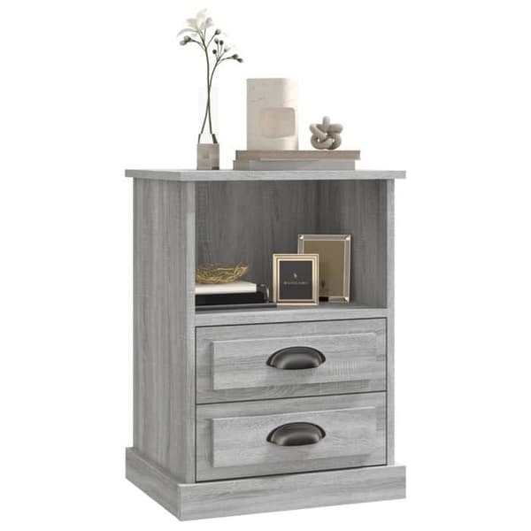 Maison Exclusive - Yöpöydät 2 kpl sonoma harmaa 43x36x60 cm Sonoma grå