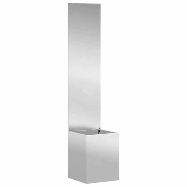 Havemur - EKSKLUSIV HUS - 32x32x150 cm - Robust stål - Mat finish - Dekorative indlæg Silver