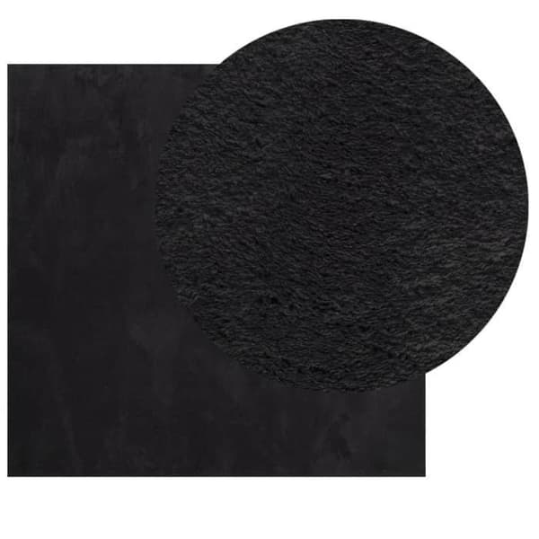 Maison Exclusive - HUARTE tæppe med bløde korte hår og vaskbart sort 120x120 cm Svart