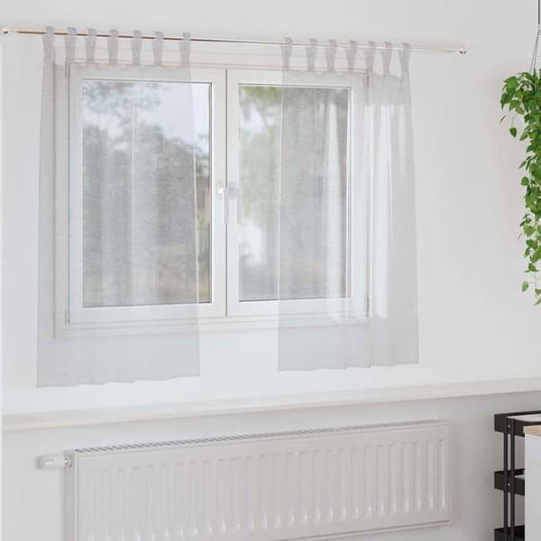Verho - MAISON EXCLUSIVE - 2 kappaletta - Vaaleanharmaa - 140 x 140 cm - Polyesteri Ljusgrått
