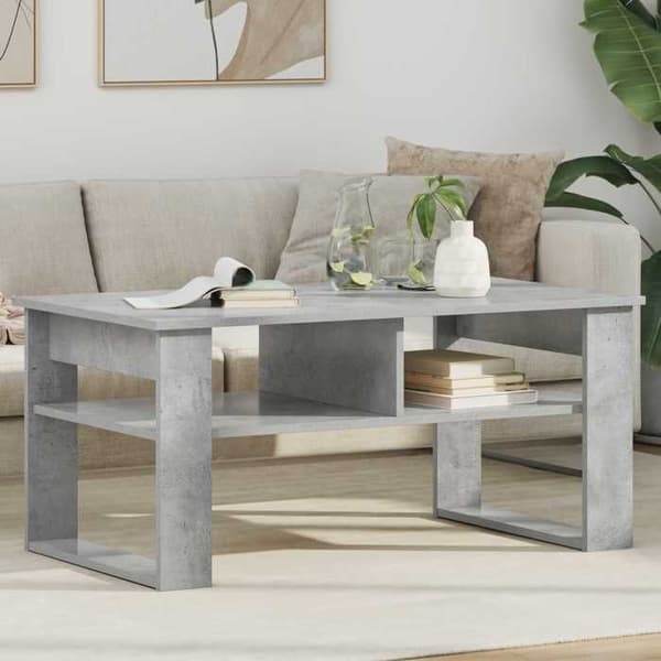 Bord - EKSKLUSIV HUS - 96 x 54 x 44 cm - Beton grå - Ingeniørtræ - Rektangulær Betonggrå