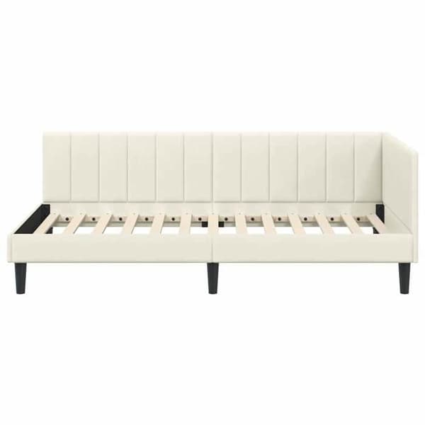 Maison Exclusive - Kulmasänky Creme 100 cm x 200 cm Sametti