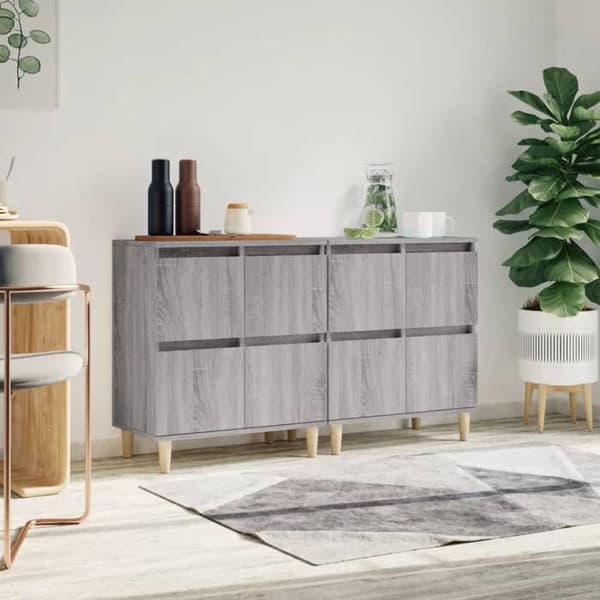 Maison Exclusive - Bufféer 2 st sonoma grå 60x35x70 cm ingenjörsträ