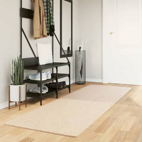 Maison Exclusive - HUARTE tæppe med bløde kort hår og vaskbart beige 80x250 cm