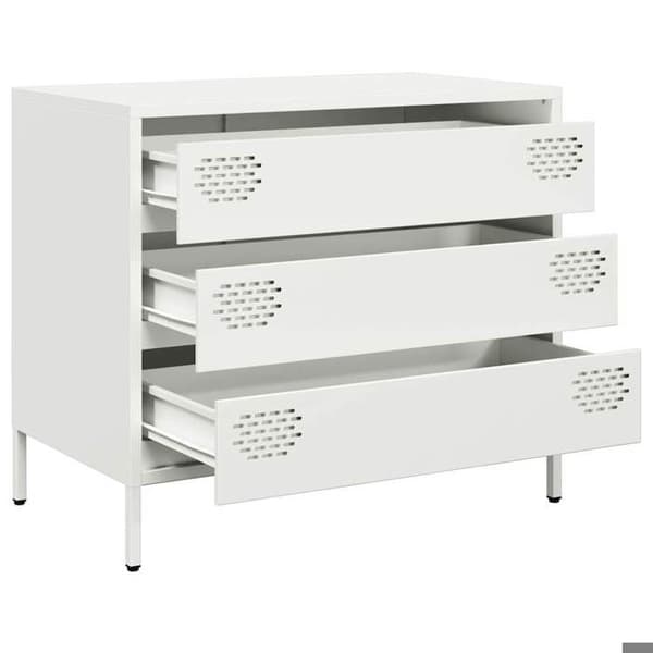 Maison Exclusive - Hvidt buffet 68x39x58,5 cm koldvalset stål