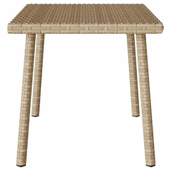 Trädgårdssoffbord - EXKLUSIV HEM - 60x40x37 cm - Rektangulär - Beige - Hållbar flätad resin