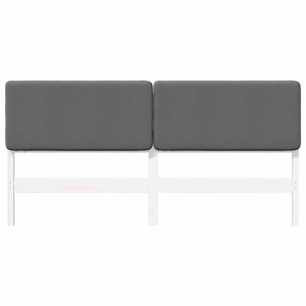 Maison Exclusive - Klädd sänggavel Vit och ljusgrå 200 cm Massivt trä
