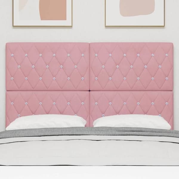 Maison Exclusive - LED-hovedgærde med rosa LED-strips 160 cm Velour