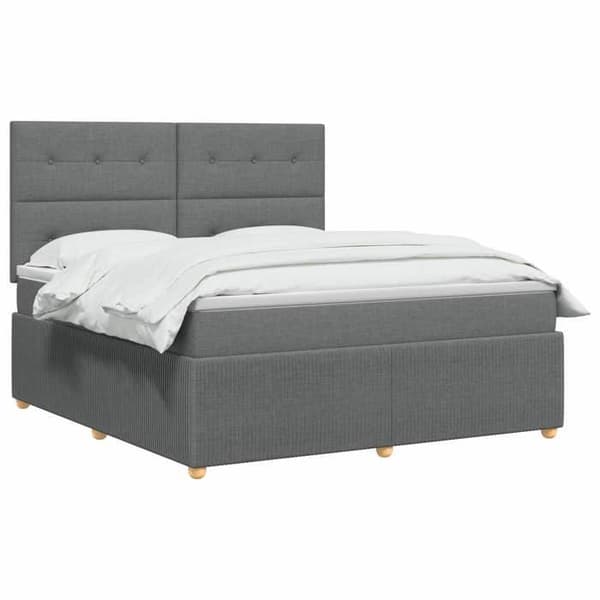 Maison Exclusive - Boxspring säng med madrass Mörkgrå 160 x 200 cm Tyg Mörkgrå