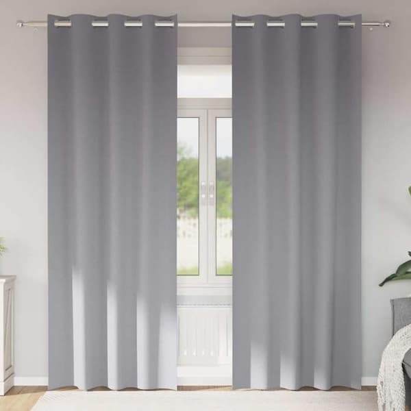 Mørklægningsgardiner - EKSKLUSIV HUS - 245 x 140 cm - Lys grå - 2 stk. - Polyester Ljusgrått