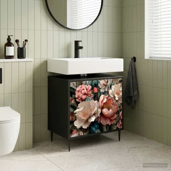 Maison Exclusive - Badeværelsesskab BORNE Sort eg 60 x 40 x 61 cm