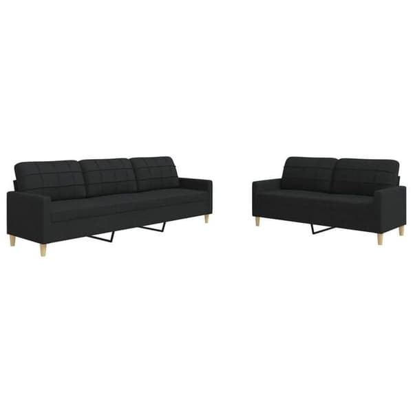 Maison Exclusive - 2-delars soffgrupp svart tyg Svart