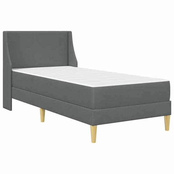 Sängram - EXKLUSIV HEM - 90 x 200 cm - Mörkgrå - Andningsbart polyester - Inkluderad ribbotten Mörkgrå