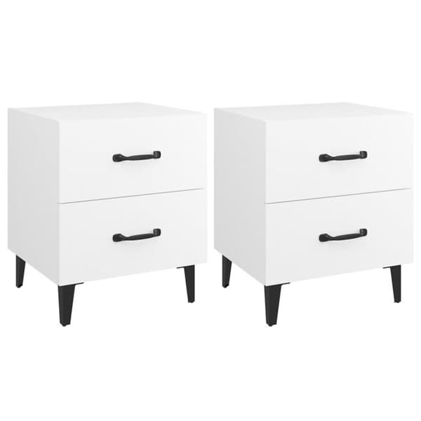 Maison Exclusive - Natborde 2 stk Hvid 40x35x47,5 cm Vit