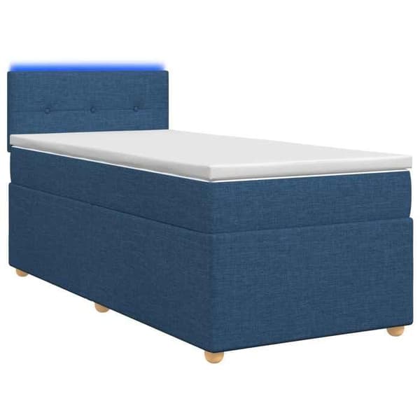 Maison Exclusive - Boxspring-sänky sinisellä patjalla 90 x 190 cm Kangas