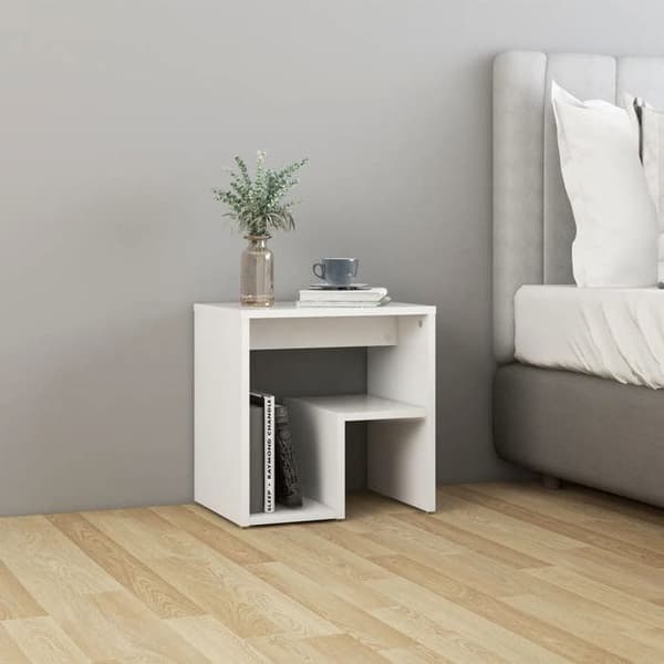 Maison Exclusive - Sängbord vit 40x30x40 cm ingenjörsträ Matt vit