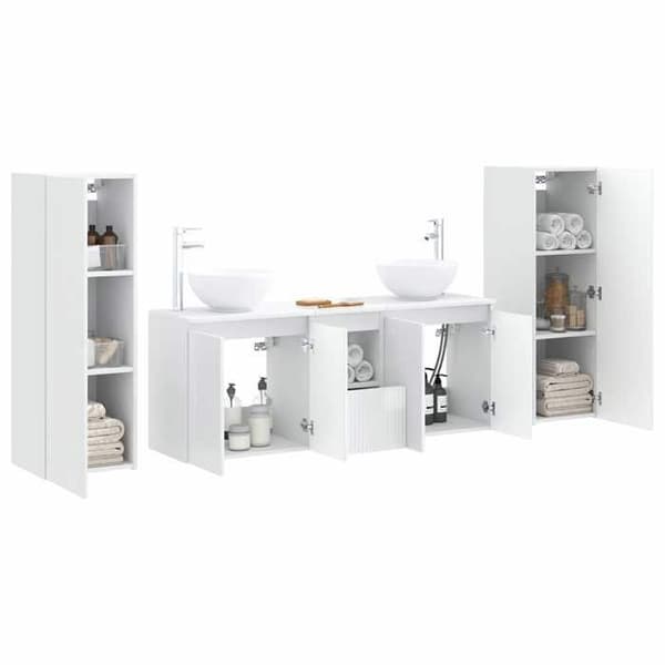 Maison Exclusive - 5-delars badrumsinredning i blankt vitt Vit