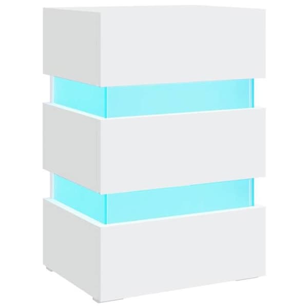 Maison Exclusive - Sängbord med LED vit 45x35x67 cm i ingenjörsträ Vit